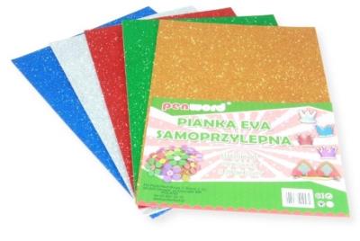 Opakowanie Pianka brokatowa samoprzylepna 20x30cm 5szt