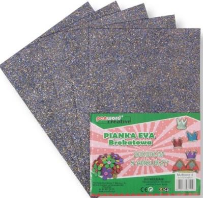 Opakowanie Pianka multicolor brokat 4 20x30 5szt