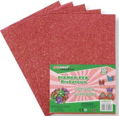 Opakowanie Pianka multicolor brokat 6 20x30 5szt