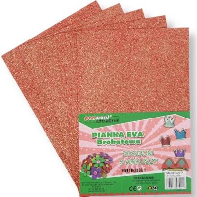Opakowanie Pianka multicolor brokat 7 20x30 5szt