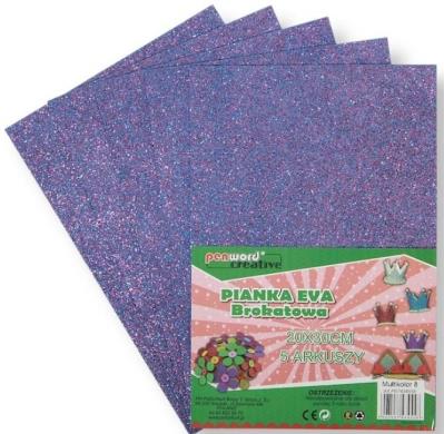 Opakowanie Pianka multicolor brokat 8 20x30 5szt