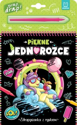Piękne jednorożce. Zdrapywanka z rysikiem. Autor: Kaczyńska Agata. SmakLiter.pl Okładka książki Piękne jednorożce. Zdrapywanka z rysikiem