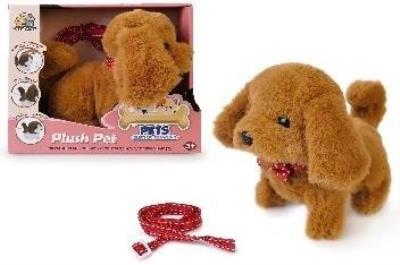 Opakowanie Piesek chodzący na smyczy 14cm brązowy