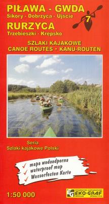 Okładka książki Piława-Gwda mapa kajakowa 1:50 000 EkoGraf