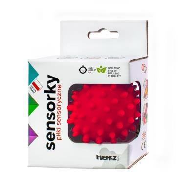 Opakowanie Piłeczka sensoryczna jeżyk czerwona