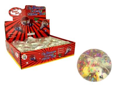 Opakowanie Piłka kauczukowa Konik świecąca 7,5cm mix