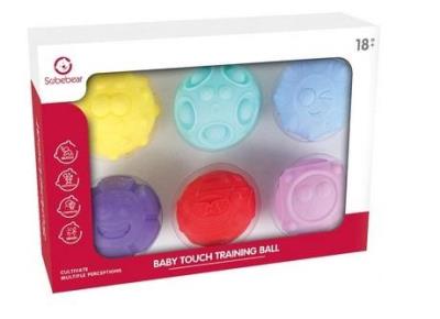 Piłki sensoryczne 6 elementów. Wydawca: Sobebear. SmakLiter.pl Opakowanie Piłki sensoryczne 6 elementów