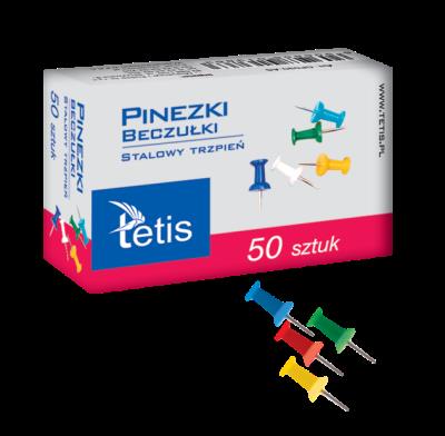 Opakowanie Pinezki beczułki kolor mix 50 szt paczka 10 sztuk