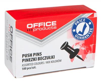 Opakowanie Pinezki beczułki Office Products 100 sztuk mix kolorów