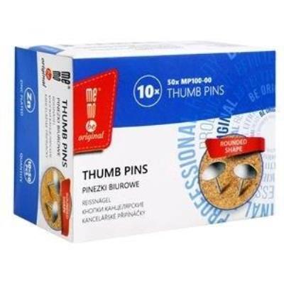 Pinezki srebrne 10x50szt MemoBe. Wydawca: MemoBe. SmakLiter.pl Opakowanie Pinezki srebrne 10x50szt MemoBe