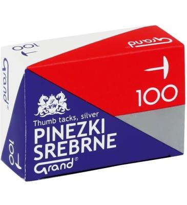 Opakowanie Pinezki srebrne Grand 100 sztuk w opakowaniu (110-1391)