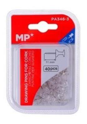 Opakowanie Pinezki tablicowe transparentne 40szt