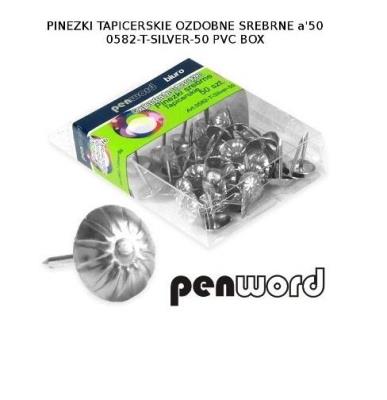 Opakowanie Pinezki tapicerskie srebrne '50 582-T-SILVER-50 pvc box
