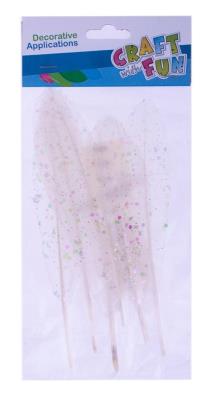 Opakowanie Piórka brokatowe konfetti 17-22cm