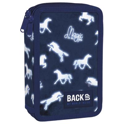 Opakowanie Piórnik 2-komorowy z wyposażeniem BACKUP 5 model DW14 konie