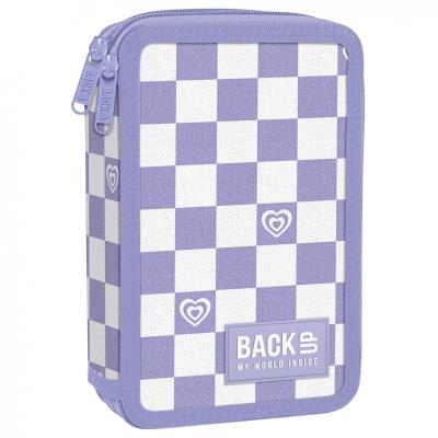 Opakowanie Piórnik 2-komorowy z wyposażeniem Backup Szachownica fiolet PB6DW29