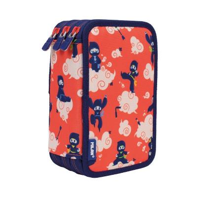 Opakowanie Piórnik 3-komorowy z wyposażeniem Milan NINJUTSU czerwony