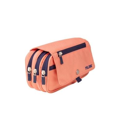 Opakowanie Piórnik 3 komory z klapką 1918 różowy MILAN