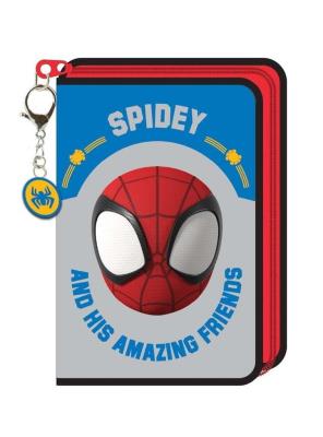 Piórnik jednokomorowy z wyposażeniem Spiderman. Wydawca: Beniamin. SmakLiter.pl Opakowanie Piórnik jednokomorowy z wyposażeniem Spiderman