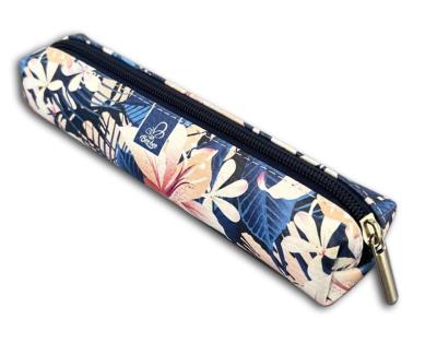 Opakowanie Piórnik mini prostokąt hibiskus na niebieskim