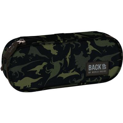 Opakowanie Piórnik owalny  BACKUP 4 model A 113 Dinozaury moro