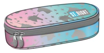 Opakowanie Piórnik owalny z usztywniona z wewnętrzną klapką PC1 Ombre unicorns