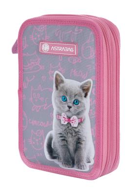 Piórnik podwójny bez wyposażenia pinky kitty. Wydawca: ASTRA art-pap. SmakLiter.pl Opakowanie Piórnik podwójny bez wyposażenia pinky kitty