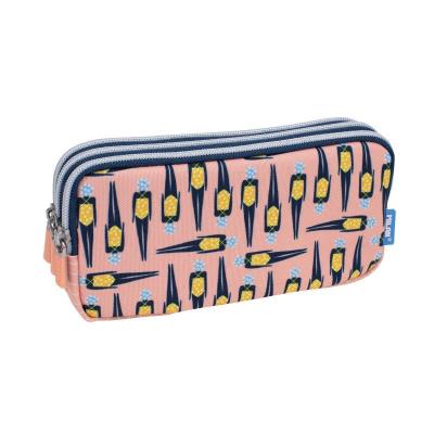 Opakowanie Piórnik saszetka 3-komorowy Milan SWIMS 2 różowo - żółty