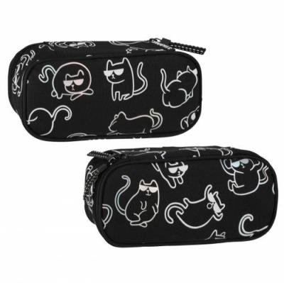 Opakowanie Piórnik saszetka owalna 1 zamek Kot holo