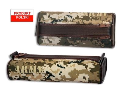 Piórnik szkolny WAR-1217 owal moro brązowa kratka. Wydawca: Warta. SmakLiter.pl Opakowanie Piórnik szkolny WAR-1217 owal moro brązowa kratka