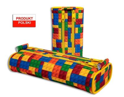 Opakowanie Piórnik szkolny WAR-1234 owal 2 komory klocki małe