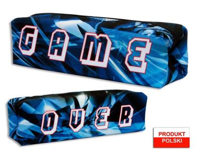 Opakowanie Piórnik szkolny WAR-1241 klocek Game Over nieb.