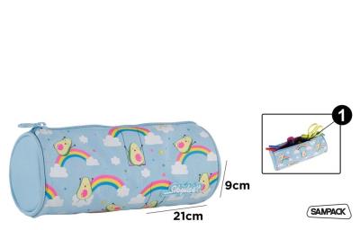 Opakowanie Piórnik tuba 21x9cm tęcza i awokado