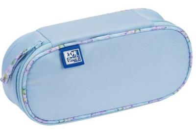 Piórnik z klapką Flowers niebieski OXFORD. Wydawca: Oxford. SmakLiter.pl Opakowanie Piórnik z klapką Flowers niebieski OXFORD