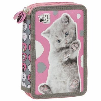 Opakowanie Piórnik z wyposażeniem, dwukomorowy Kotki