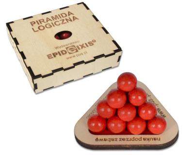 Opakowanie Piramidka logiczna. Układanka z drewna czerwona