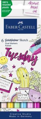 Opakowanie Pisak dwustronny Goldfaber Sketch Kawaii 6 kol.