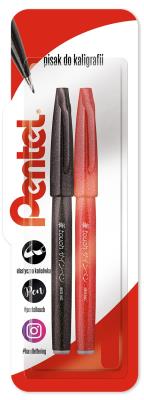 Opakowanie Pisak/pędzelek do kaligrafii SES15, czarny i czerwony blister