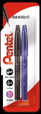 Opakowanie Pisak/pędzelek do kaligrafii SES15, czarny i niebieski blister