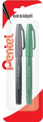 Opakowanie Pisak/pędzelek do kaligrafii SES15, czarny i zielony blister