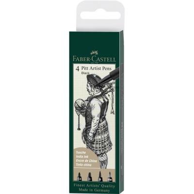 Opakowanie Pisaki Pitt Artist Pen black 4szt