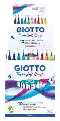 Pisaki Turbo Soft Brush intense 10 kolorów. Wydawca: GIOTTO. SmakLiter.pl Opakowanie Pisaki Turbo Soft Brush intense 10 kolorów