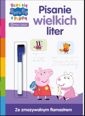 Pisanie wielkich liter. Uczę się z Peppą Zadania do ścierania. Świnka Peppa. Autor: Opracowanie zbiorowe. SmakLiter.pl Okładka książki Pisanie wielkich liter. Uczę się z Peppą Zadania do ścierania. Świnka Peppa