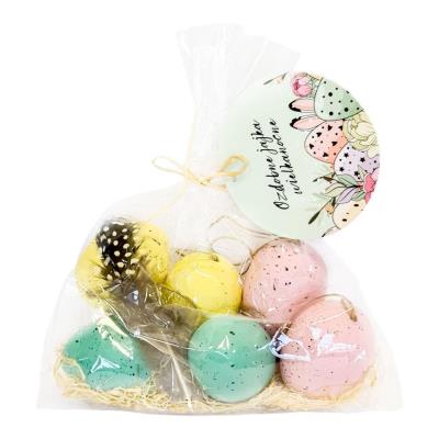 Opakowanie Pisanki wiszące różowo-miętowe 6szt