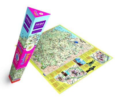 Plakat Mapa turystyczna Polski dla dzieci. Autor: Opracowanie zbiorowe. SmakLiter.pl Okładka książki Plakat Mapa turystyczna Polski dla dzieci