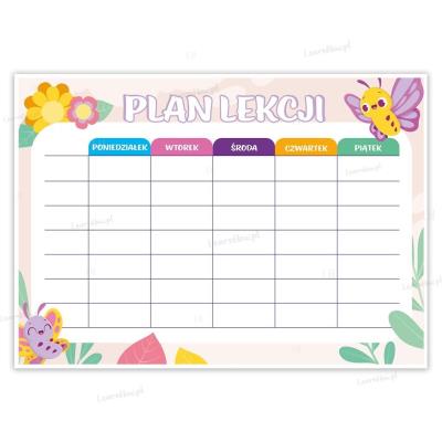 Opakowanie Plan lekcji A4 - motylki (5szt)