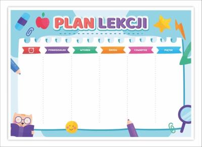 Opakowanie Plan lekcji A5 Kotek - niebieski 5szt