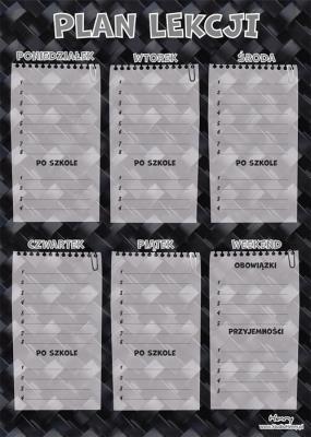 Opakowanie Plan lekcji z tabliczką mnożenia A4 Karbon