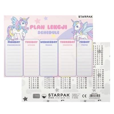 Opakowanie Plan lekcji z tabliczką mnożenia Unicorn (25szt)