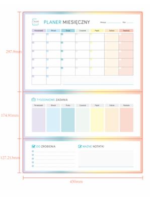 Opakowanie Planer magnetyczny miesięczny kolorowy trójdzielny